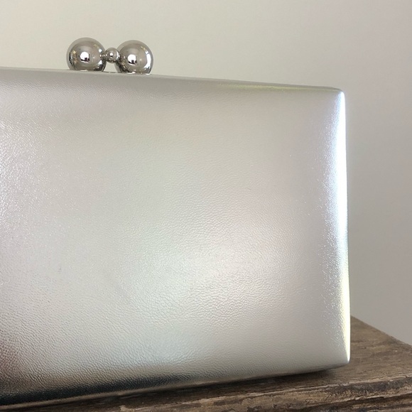 EVER NEW Handbag Silver Pink Clutch Bridal Bridesmaid Wedding Formal Dressy - Picture 15 of 16